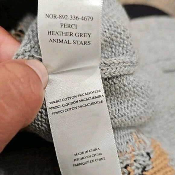 Rails Percy Heather Gray Animal Star Sweater L preppy casual relaxed fit cotton - Picture 9 of 9